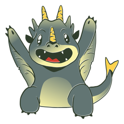 Nette graue Baby-Drachenillustration PNG-Design
