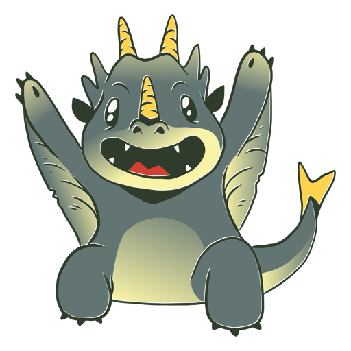 Download Cute grey baby dragon illustration - Transparent PNG & SVG vector file