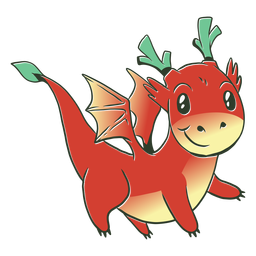 Ilustración de dragón bebé rojo Diseño PNG