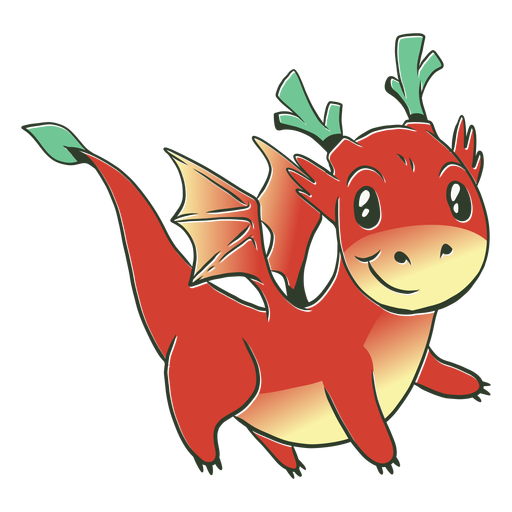 Red baby dragon illustration PNG Design