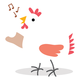 Singing chicken vector PNG Design