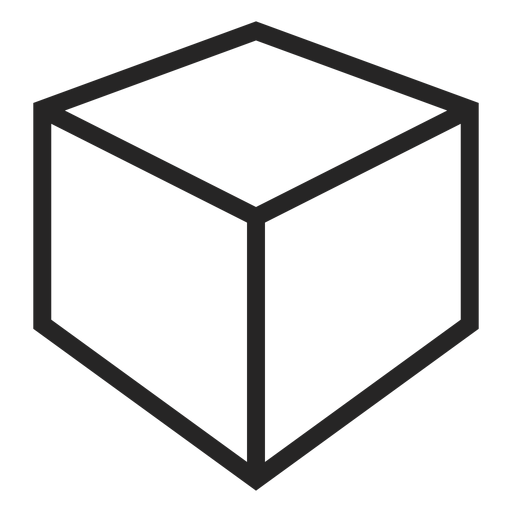 Icono de cubo de trazo