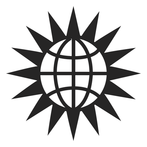 Globus- und Sonnenikone PNG-Design