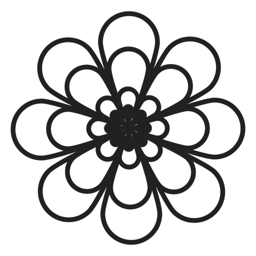 Ícone de contorno de flor dália Desenho PNG