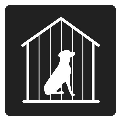 Dog cage square icons PNG Design