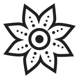 Icono de flor de pétalo punteado Diseño PNG