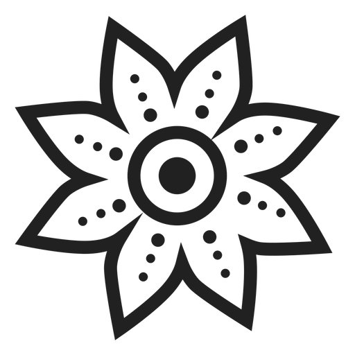 Gepunktete Blütenblattblumenikone PNG-Design