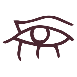 Ojo egipcio con símbolo de jeroglíficos de lágrimas que fluyen Diseño PNG