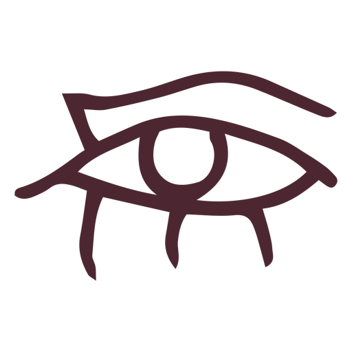 Ägyptisches Auge mit fließendem Tränenhieroglyphen-Symbol PNG-Design