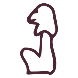 Deus egípcio com símbolo de hieróglifo de cabeça de cachorro Desenho PNG