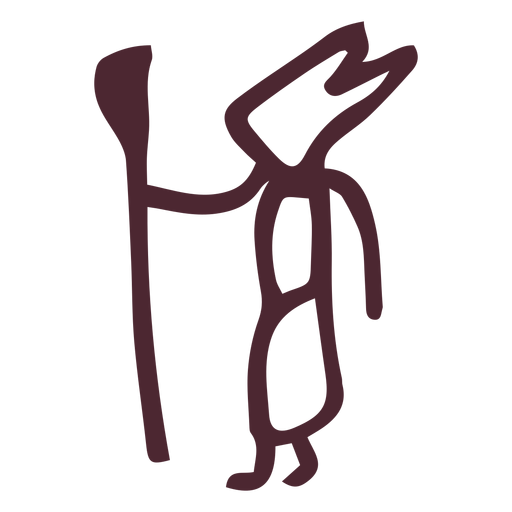 Egyptian king with a stick hieroglyphics symbol