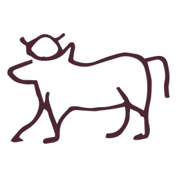 Símbolo de la vaca sagrada tradicional egipcia Diseño PNG