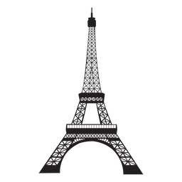Silueta de la torre eiffel Diseño PNG