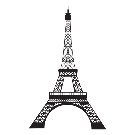 Eiffel tower silhouette PNG Design
