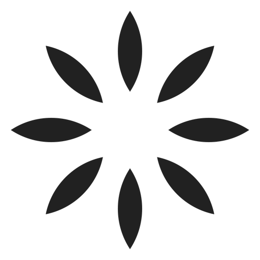Acht Blütenblätter Umrissikone PNG-Design