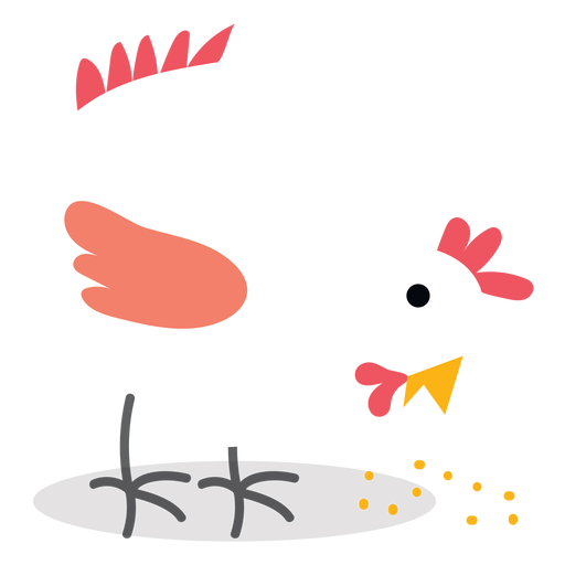 Farm pecking chicken vector PNG Design