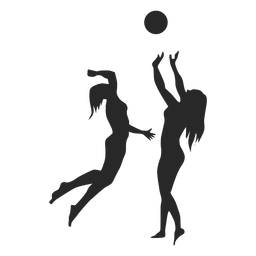 Silueta de jugadores de voleibol femenino