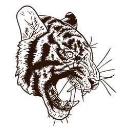 Heftige Tigerhand gezeichnet PNG-Design