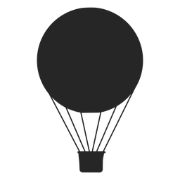 Flat air balloon silhouette PNG Design