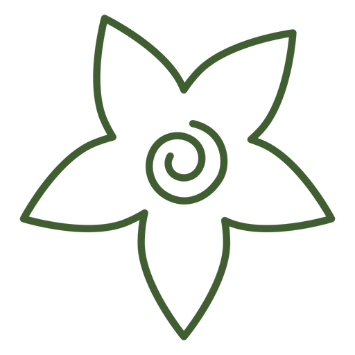 Flat floral icon PNG Design