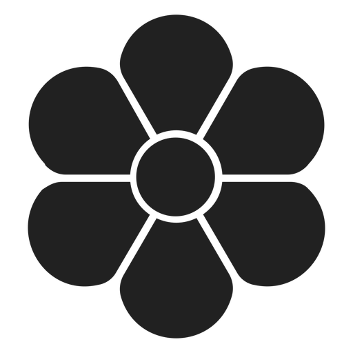 Flache Blumenikonenblume PNG-Design