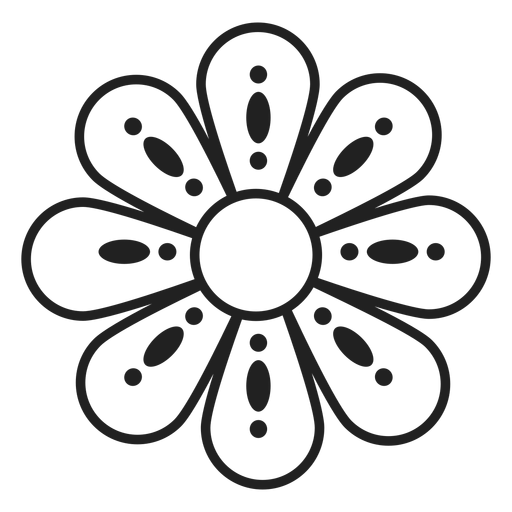 Blumen gepunktete Umrissikone PNG-Design