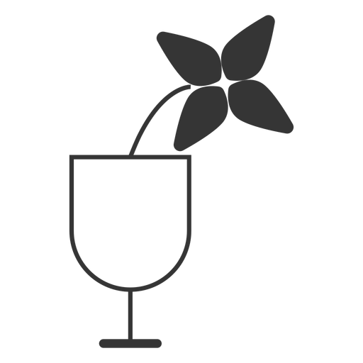 Blume in einem Glassymbol PNG-Design