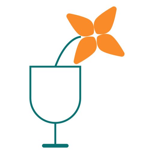 Flower in a glass line style icon PNG Design