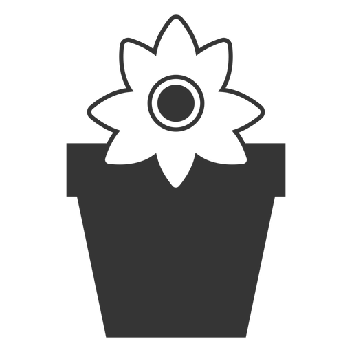 Flor en un icono de vector de maceta Diseño PNG
