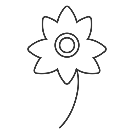 Blumenlinien-Stilikone PNG-Design