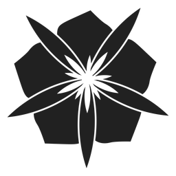 Flor con vector de pétalos anchos Diseño PNG
