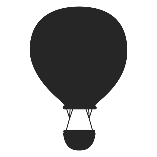 Fliegende Heißluftballon-Silhouette PNG-Design