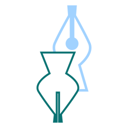 Vetor de estilo de linha de ponta de caneta-tinteiro Desenho PNG