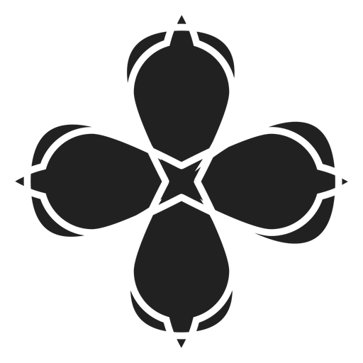 Four petal flower icon PNG Design