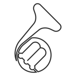 French horn line style icon PNG Design