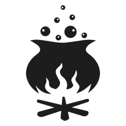 Halloween witch pot silhouette PNG Design