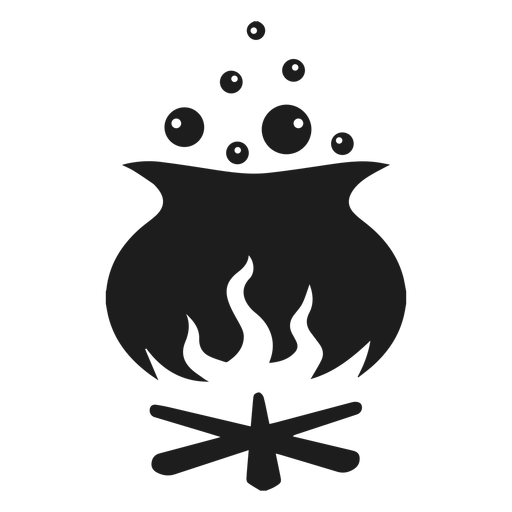 Halloween witch pot silhouette - Transparent PNG & SVG vector file