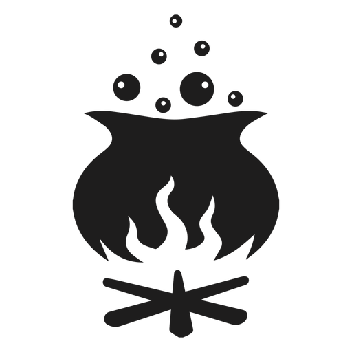 Halloween witch pot silhouette