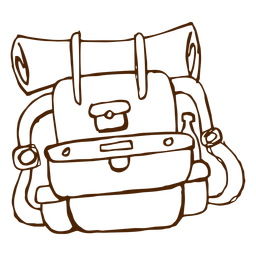 Icono de mochila de camping dibujado a mano Diseño PNG