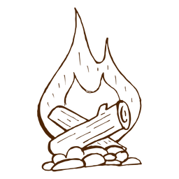 Hand drawn camping bonfire icon Transparent PNG