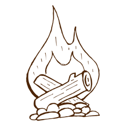 Mão, desenhado, acampamento, fogueria, ícone Mão, desenhado, acampamento, fogueria, ícone