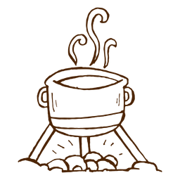 Ícone de panela de acampamento desenhado à mão Desenho PNG
