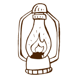 Hand drawn camping lamp icon PNG Design