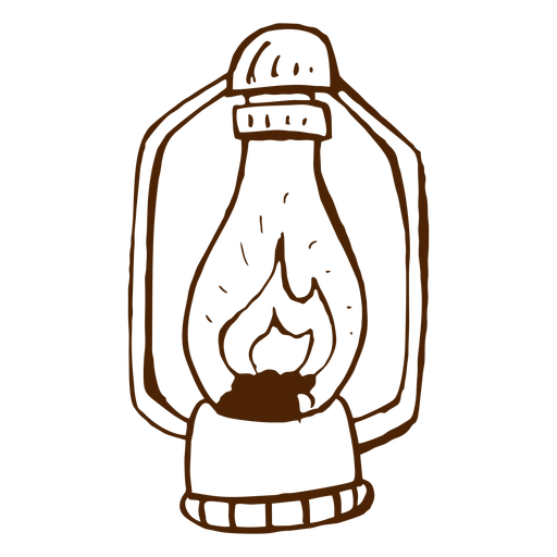 Hand drawn camping lamp icon PNG Design