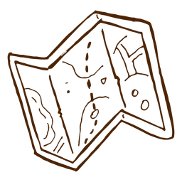 Ícone de mapa de acampamento desenhado à mão Desenho PNG