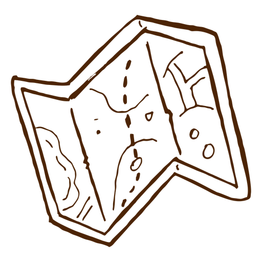 Hand drawn camping map icon