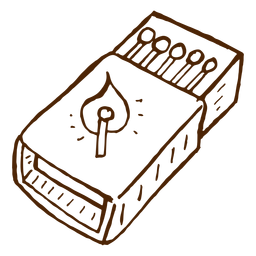 Ícone de caixa de fósforos de acampamento desenhado à mão Desenho PNG Transparent PNG