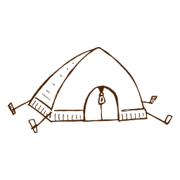 Ícone de barraca de acampamento desenhada à mão Desenho PNG