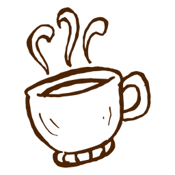 Ícone de xícara de café desenhado à mão para acampamento Desenho PNG