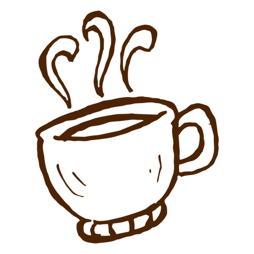 Dibujado a mano icono de taza de caf? camping Diseño PNG